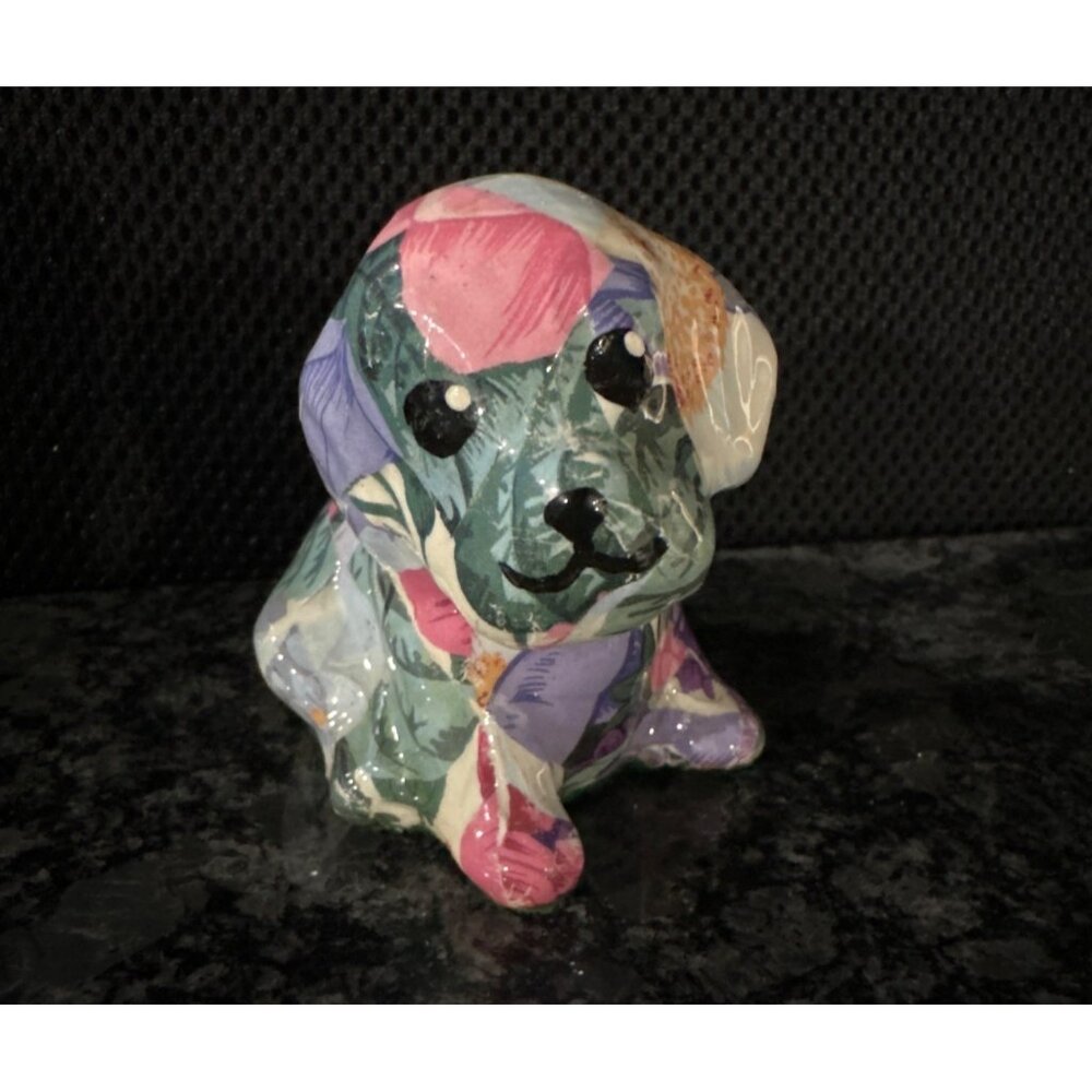 Vintage Mini Ceramic Dog Colorful Possible Global Studios